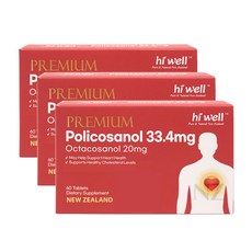 태파스토어 하이웰 프리미엄 폴리코사놀33.4mg60정 사탕수수폴리코사놀 폴리코사놀추천 policosanol, 60정, 3개