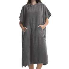 連帽浴巾衣 寬鬆吸水速乾海灘巾 時尚連帽設計 大口袋方便收納