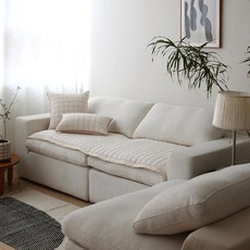 아트박스/더프리그 레드 스티치 누빔 저자극 순면 아사 쇼파 패드-65X150