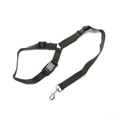 狗狗安全帶（A款 多色可選）車用寵物牽引繩 汽車固定安全牽引帶 防走失寵物安全扣 狗狗乘車專用牽繩, 軍綠, 1個