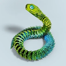 45/80cm 3D 인쇄 빛나는 뱀 움직일 수있는 공동 시뮬레이션 액션 피규어 홈 오피스 데스크탑 장식 생일 선, 03 60CM