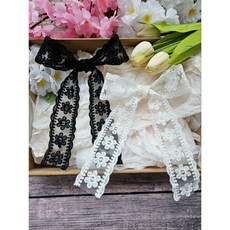 [1마 90cm] 50mm 꽃 레이스 주름 쉬폰 레이스 천 수선 옷리폼 부자재, 검정