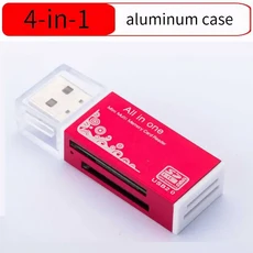 4In1 TF 마이크로 SD M2 MS 메모리 카드 리더기 노트북 컴퓨터 데스크탑 Pc 차량 스피커 용 고속 USB2.0 MM, 03 빨간