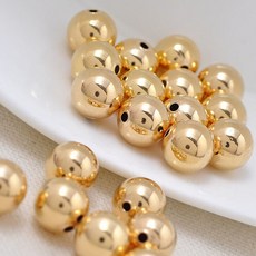 14k 옐로우 볼 비즈 만들기 5.0 mm 1개입, 단품, 1개