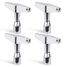 드럼 키 도구 4개 드럼 튜너 키 드럼 튜닝 키 드릴 비트 드럼 키 튜너 인체 공학적 핸들 포함 어쿠스틱 및 전자 드럼용 금속 하드웨어 키 도구(사각형)