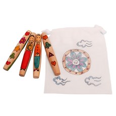 문센교실 전통미술 윷놀이 복주머니 색칠놀이세트/ 민속놀이용 DIY키트 컬러링교구 원데이수업, 3세트, 원목