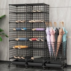 賣場新品雨傘架雨傘收納架雨傘置物架傘架家用雨傘架辦公室雨傘架雨傘架敎室班級落地放傘的神器帶輪子瀝水桶家用商用可移動置, 白1列6層【30-40把】,下單即送可移動滑輪, 1個