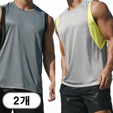 차쿠 1+1 남성 여름 러닝 조깅 헬스 민소매 조끼 쿨 통풍 시원한 트레이닝 조끼 빅사이즈