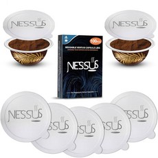 Nessus 네스프레소 포드 버츄오용 재사용 키트 네스프레소 버츄오용 오래된 커피 포드 재사용: 알루미늄 호일 씰 뚜껑 100개 홀더 브러시 리필 가능한 버츄오 플러스, 100 PCS Refill Foils