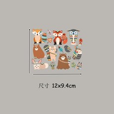 皮卡布 熱轉印貼紙 狐狸 貓頭鷹 小兔子 熊 手工DIY, 1個