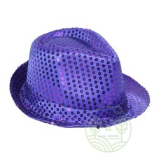 루엔룸 반짝이 모자 퍼플 행사용모자