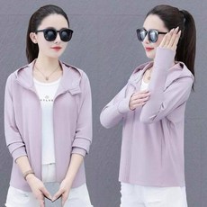 女款防曬外套 夏季透氣涼感輕薄連帽罩衫, 2XL(建議體重75-85公斤), XC268淺紫