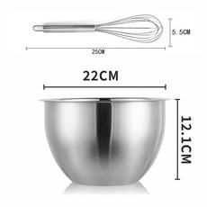 精選優品 不銹鋼打蛋盆 加深加厚 防濺 廚房家用 烘焙蛋糕打發奶油盆, 專業打蛋盆【加大】+打蛋器, 1個