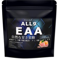 JAY&CO. 아미노산 점수 100 인공 감미료 무첨가 ALL9 EAA 필수 아미노산 9종을 전 배합 핑크 글레이프 풀 100회분, 1개, 1g