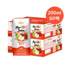 스타 ABC 건강주스 100%원액음료 착즙쥬스 200ml 60팩 학원, 60개