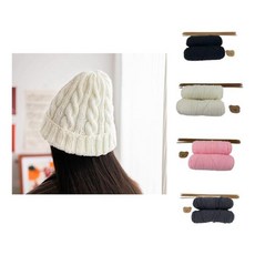 DIY 모자 패키지 세트 니트비니 코바늘 뜨개질 손뜨개, 화이트