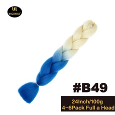 긴 보라색 24인치 점보 브레이드 익스텐션스 합성 브레이딩 헤어 아프로 옴브레 컬러 카네칼론 헤어 어린이, 01 24인치, 01 1개/묶음, 34 B49