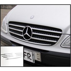 賓士 Benz VITO W639 (2003-2014) 改裝鍍鉻銀水箱罩飾條 前通風網柵欄飾條, 右中(駕駛邊)