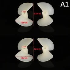 전기 나일론 소품 나사 DIY 흰색 두 잎 프로펠러 Rc 보트 모델 2mm 샤프트 CW 쌍 신제품, 02 22MM, [02] 22MM