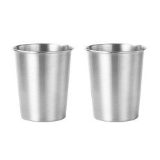 스텐레스 304 스탠 지름8.2cm 스텐컵 300ml 물컵, 2개, 실버