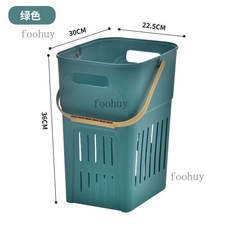 台灣出貨髒衣籃 髒衣服收納筐 手提式髒衣簍 洗澡籃子 浴室衛生間洗衣簍 衣物收納神器, 綠色-窄高款1個裝
