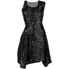 언더커버 글리터 디테일 미디 드레스