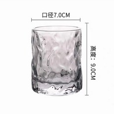 日式初雪鳴門杯 冰川感玻璃水杯 威士忌洋酒杯, 透明木紋款, 1個