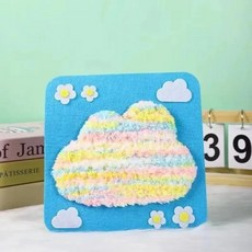 바느질 바늘과 실로 만드는 자수 인형 봉제 동물 수공예 키트 만화 펠트, 8. Clouds, 1개