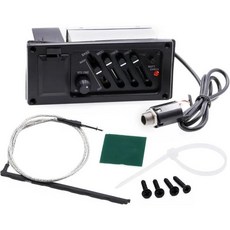 4 밴드 어쿠스틱 기타 EQ 프리 앰프 이퀄라이저 전문 7545R 픽업 나무 액세서리, 기타 픽업 휴대용 4밴드 어쿠스틱 EQ 프리앰프 이퀄라