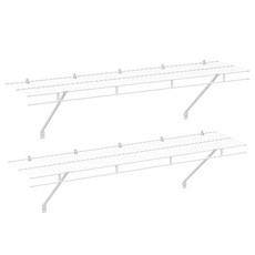 HAUSHOF 2개입 4피트 x 12인치 와이어 선반 키트, 1세트, 화이트