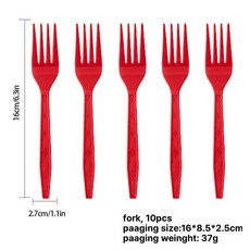 크리스마스 일회용 접시 파티 소품 일회용접시 식기, 크리스마스 레드 포크 10개, 1개, 1개