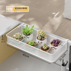 전화기 거치대 유선 받침대 사무실 회사 서류함 겸용, 1칸, 34x25cm, 조절식 단층 꽃 선반 화이트 대형