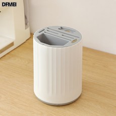 DFMEI 廚房旋轉刀架筷子籠多功能瀝水刀具一體式置物架, 1個, 白灰色:如圖, 1層
