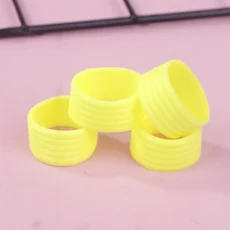 4Pcs 실리콘 신축성 테니스 라켓 핸들 링 오버 그립 땀 흡수 밴드 액세서리, 02 Yellow