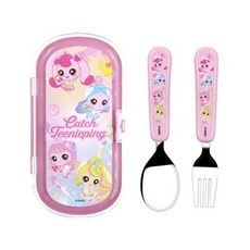 LILIS 프린세스 캐치티니핑 어린이 미니 스푼 포크 케이스 세트