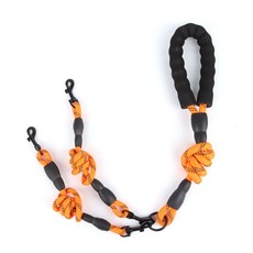 小浣熊 狗狗牽引繩 多頭一拖三遛狗繩 反光牽引繩 多顔色 多衹狗狗外出牽繩laiwc, 1個, 橙色雙頭繩