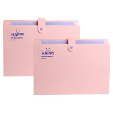 MoNo726 파일홀더 A4 서류 정리 파일 12칸 2개 한세트 31IHRG0196, 1세트, 핑크 1세트, 핑크