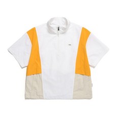 내셔널지오그래픽 N2WFT190 여성 베어리 우븐 배색 반팔 아노락 WHITE