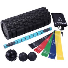 에이핏랩 홈트레이닝 세트(5EA) 밴드+파우치+폼롤러+마사지스틱+마사지볼, 1개