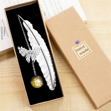쿠쿠스토어 텍스처 중국 스타일 금속 책갈피 창의적인 불멸의 말린 꽃 나비 잎 학생 스승의 날 선물, 02 A13