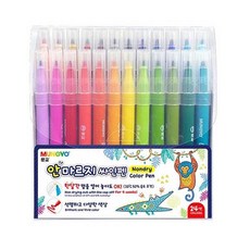 문교 안마르지 싸인펜 24색 MNDP-24A, 혼합색상, 1개