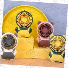 곰돌이 스탠드 선풍기 휴대용 손선풍기 귀여운 디자인 탁상용, 상세페이지 참조, 그린