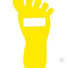 어린이 유치원 학교 이름표 발 모양 귀여운 네임 스티커 노란색 개인 물품 표시용, 1개