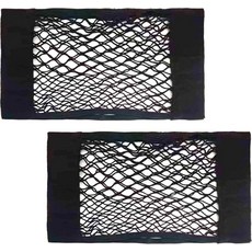 런씨웨이 2Pcs 15.75x9.8인치 범용 메시 카고 네트 정리함 자동차 트렁크용 접착식 벽 스티커 보관 파우치 백 SUV RV 캠핑카 보트 - 신축성 있는 포켓, 15.75x9.8inch