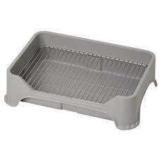 日式狗便盆 狗廁所 寵物便盆 加高圍欄防外濺 防滑耐用易清洗, 灰色 間距15mm, 1個