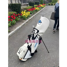 聯名 高爾夫球包 支架包 韓國原單 PU 白色 綠色 兩個帽子 單肩 14支杆, 如圖所示