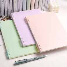 A4 스프링 바인더 노트 공책 연습장 필기노트 속지리필 사무용품 학용품, 1개, 옐로우_무지
