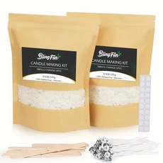 Blingfun 초보자를 위한 캔들 만들기 키트 천연 소이 왁스 에센셜 오일 컬러 염료 멜팅 피처 및 심지 세트가 포함된 소이 왁스 캔들 제작 용품 성인 및 여성용 D, 0.5kg(1파운드)