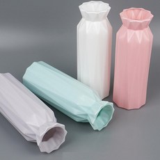 장식 플라스틱 한송이 꽃화병 오브제 화병꽂이 화병, 화이트, 화이트