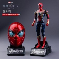 마 블 어 벤져스 스 파이더맨 아 이언맨 피규어, 철거미 변형가능 머리조각+받침대, 1개